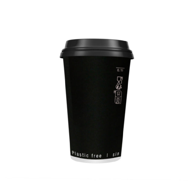 PacknWood 210GCDW12N - Black Double Wall Paper Cup Without Plastic, 12oz, 3.5" D X 4.3" H