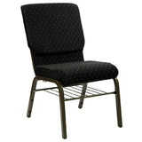 Flash Furniture XU-CH-60096-BK-BAS-GG Hercules Series Stacking Church Chair 800 Lb. Weight Capacity