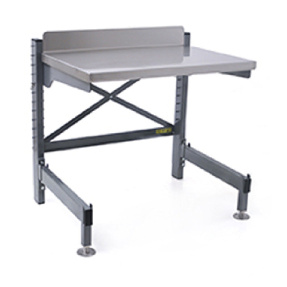 Eagle Q2436V36-WO Q-LEVER Worktable Open Base Includes: 36"W X 24"D 14/304 Stainless Steel Table Top With 4-1/2"H Backsplash