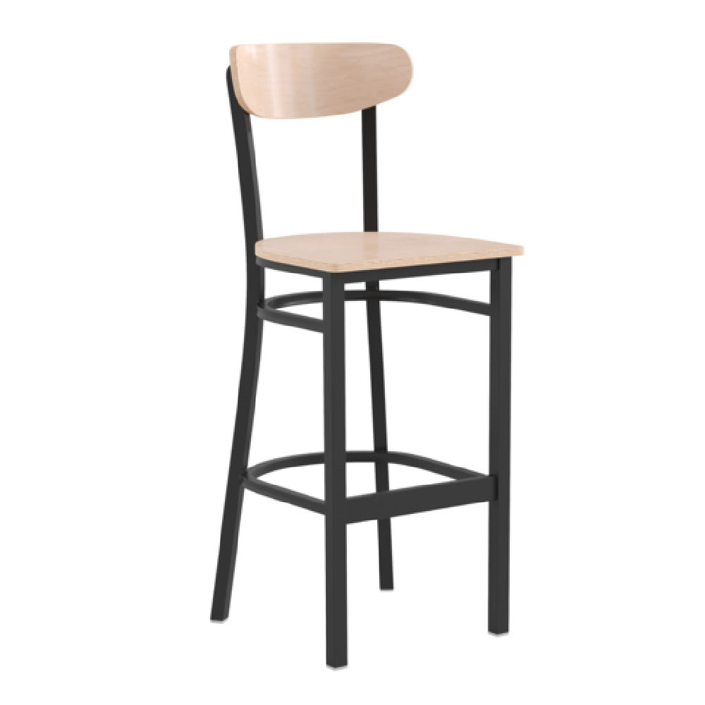 Flash Furniture XU-DG6V6B-NAT-GG Wright Bar Stool 500 Lb. Weight Capacity Wooden Seat And Boomerang Back