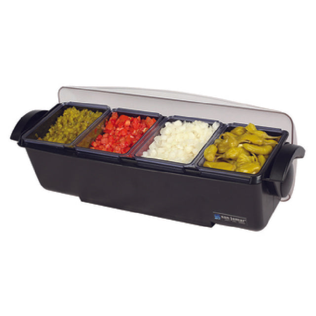 San Jamar BD4004 The Dome® Condiment Center 22"L X 7-1/2"W X 8-1/2"H 12 Pint Capacity