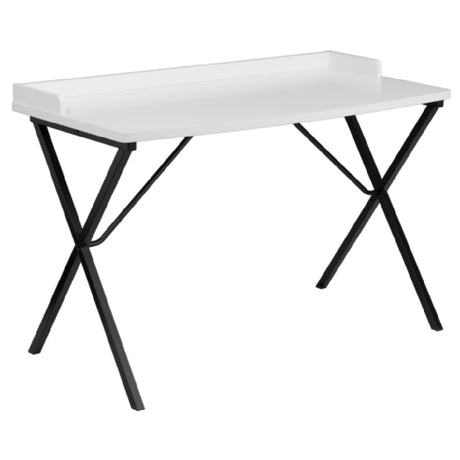 Flash Furniture NAN-2140-WH-GG Computer Desk 47-1/4"W X 23-5/8"D X 31-1/2"H White Laminate Finish Top