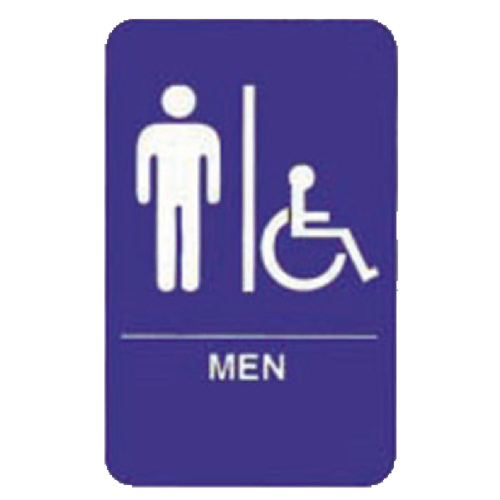 Tablecraft 695631 Cash & Carry Sign 6" X 9" "Men/Accessible" With Handicapped Symbol