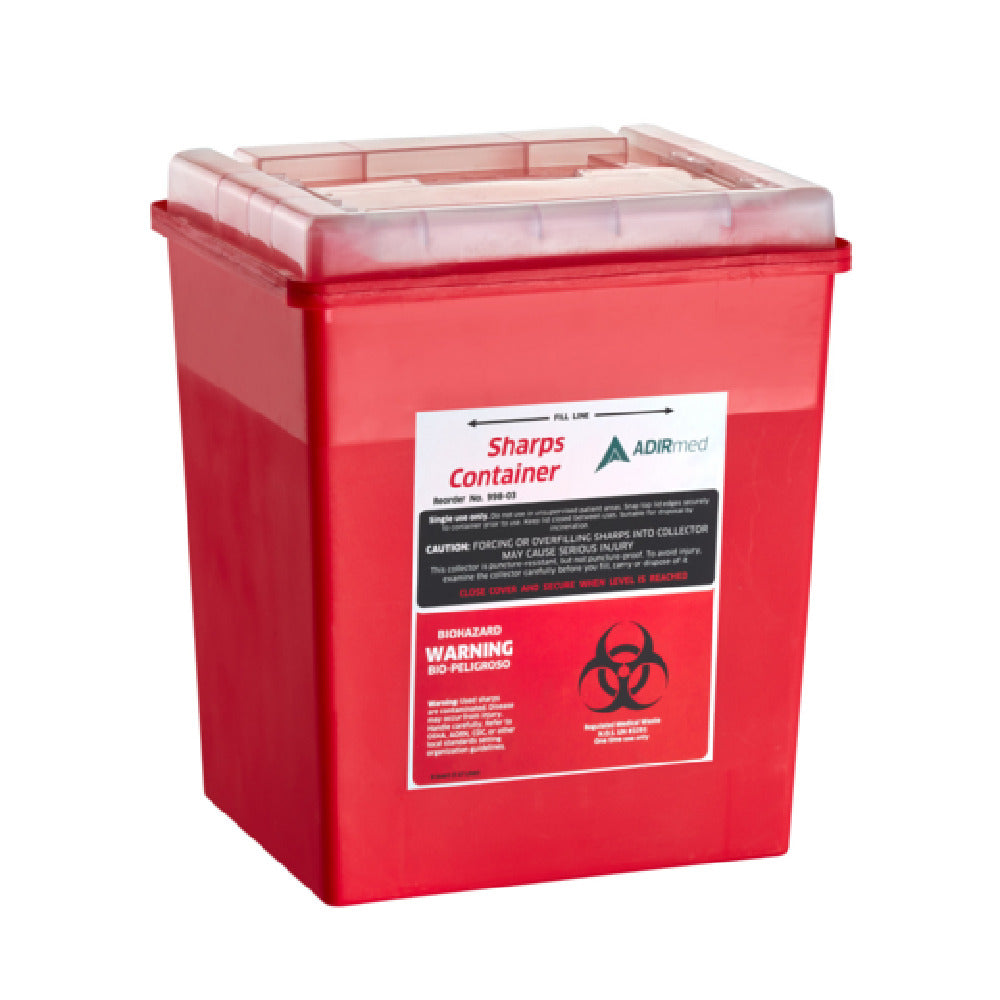 Alpine Industries ADI998-03-02 Sharps Container 8 Qt. 8-1/4"W X 7-1/16"D X 9-7/8"H