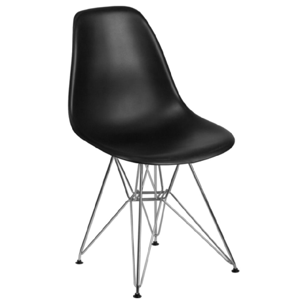 Flash Furniture FH-130-CPP1-BK-GG Elon Series Accent Side Chair Contoured Design