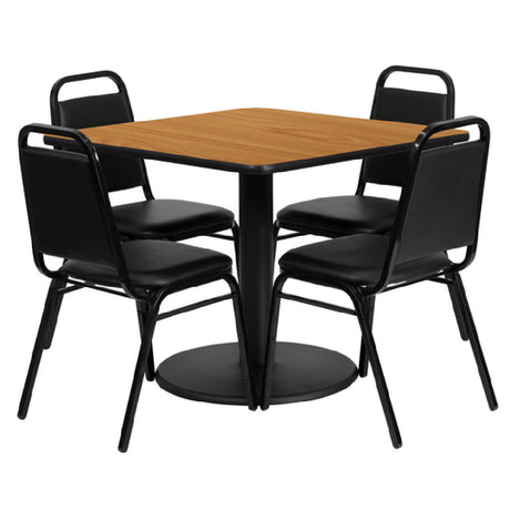 Flash Furniture RSRB1011-GG Table And Banquet Chair Set Includes (1) 36"W X 36"D X 30"H Table