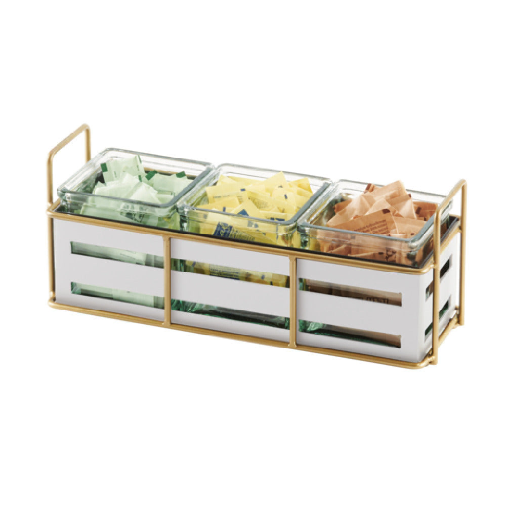 Cal Mil 22091-15 Jar Display 12-1/2"W X 4-1/2"D X 5-1/4"H (3) Glass Jars Included