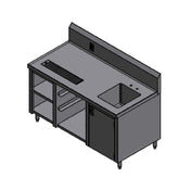 Winholt STCT-GRS3060-GFI-BC-R - Beverage Counter, 60"W X 30"D X 34"H, 14/304 Stainless Steel Top With Marine Edge Across Front & Sides