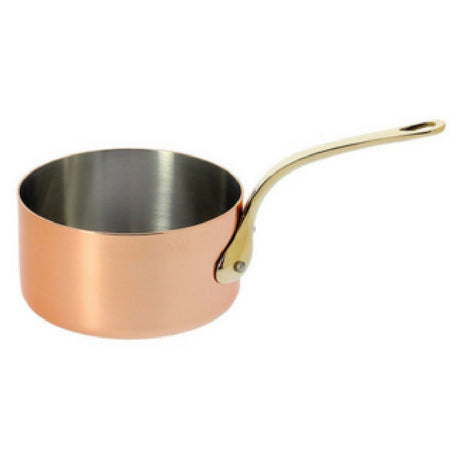 JB Prince RB342 9 De Buyer Copper Saucepan 3.5"dia Brass Handle