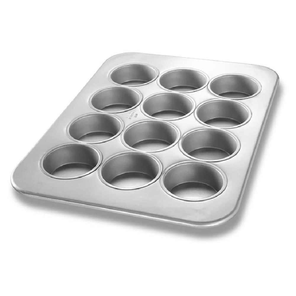 Chicago Metallic 43215 Texas Muffin Pan 12-7/8" X 17-3/4" X 1" Overall Makes (12) 3-3/16" Dia. Muffins