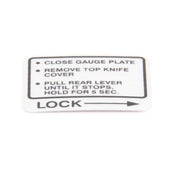 Alfa H-239 Instruction Label For 2000 Series Slicers Hobart 00-437239
