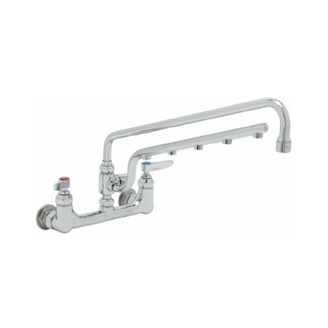 T&S Brass B-0230-U18 UltraRinse 8” Wall Mount Mixing Faucet With Polished Chrome Plated Brass Body