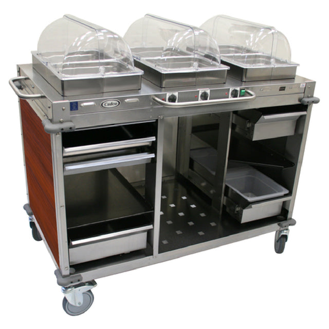 Cadco CBC-HHH-L5 MobileServ® Mobile Hot Buffet Cart (3) Hot Full Size Buffet Servers