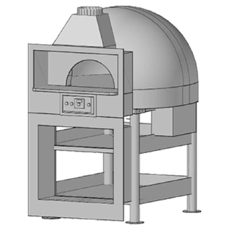 Marra Forni EF90W Facade Wood Fired Oven Enclosed 35.43" Dia. Interior Brick Deck