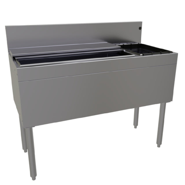 Glastender CBA-42R Underbar Ice Bin/Cocktail Unit With Bottle Well Storage 42"W X 19"D