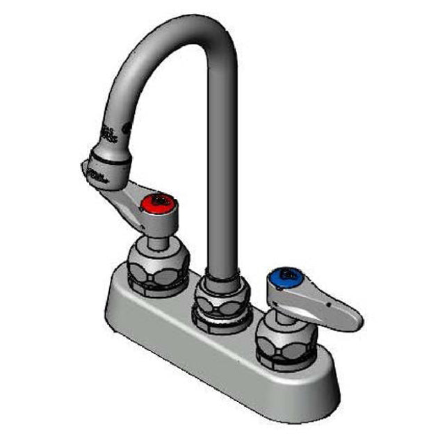 T&S Brass B-1110-187XWSCR Workboard Mixing Faucet 4" Deck Mount Swivel