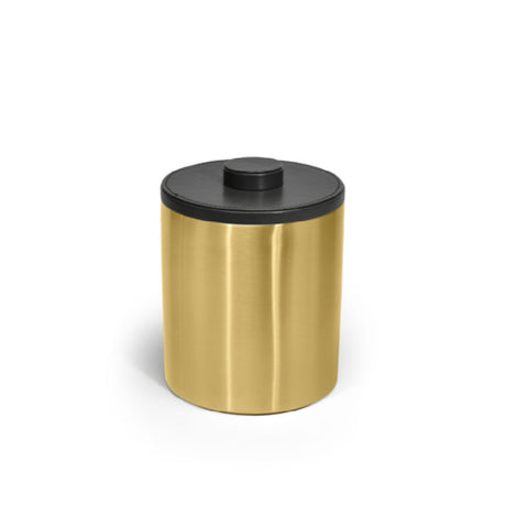 FOH RIB065GOS21 2qt Round Stainless Ice Bucket Matte Brass With London Black Lid