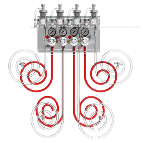 Micro Matic RPK-4-PP Premium+ Secondary Regulator Panel 4 Products With Pro-Max And 3/8" Hoses