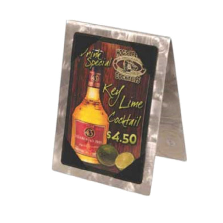 Menu Solutions MTDBL-58_BRUSH Table Tent Holds 5-1/2" X 8-1/2" Insert Double Sided