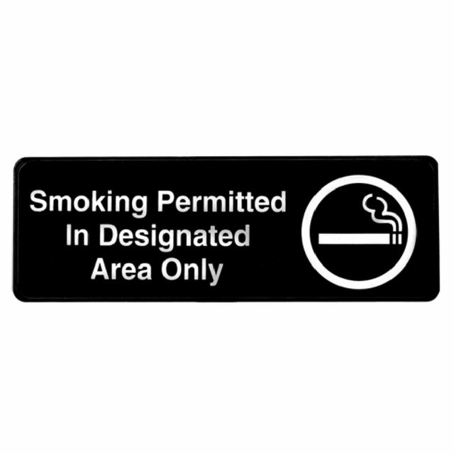 Alpine Industries ALPSGN-33 Sign 9" X 3" "Smoking Permitted In Designated Area Only"