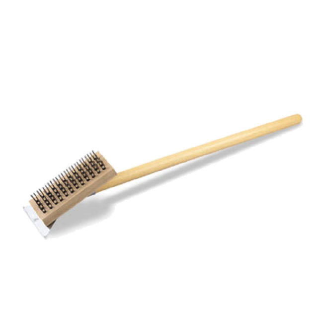 Alegacy Foodservice Products GB8700 Grill Brush With Scraper 7-1/2" X 3" Block 27" Handle Parallel To Brush
