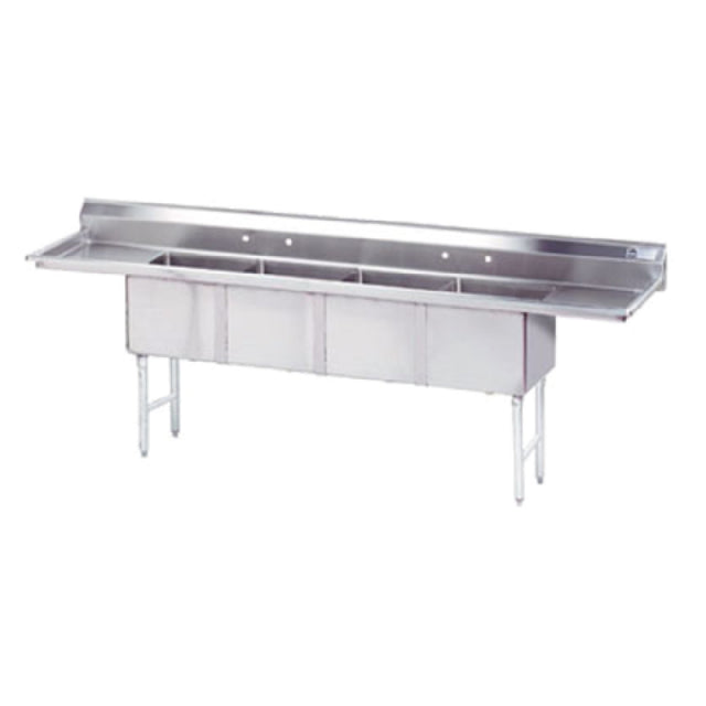 Advance Tabco FC-4-1824-24RLX Special Value Fabricated Sink 4-compartment 24" Right & Left Drainboards
