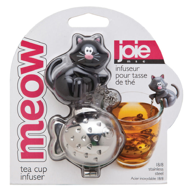 Harold Import Co. 10044 Joie Meow Tea Infuser ABS Plastic Cat Topper 18/8 Stainless Steel