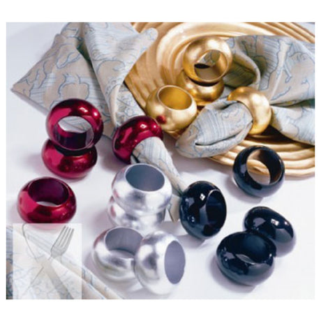 10 Strawberry St NAP-SLV - Napkin Rings, Lacquer Silver (sold In Case Pack ONLY) (Stocked)