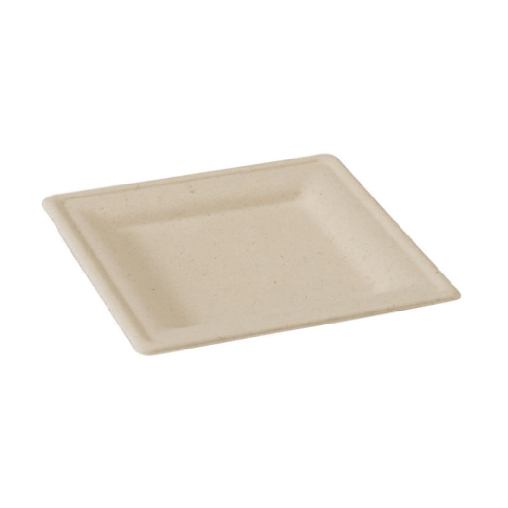 PacknWood 210APU2020ABRF - Square Sugarcane Plate (No Added PFAs), 7.8"L X 7.8"W