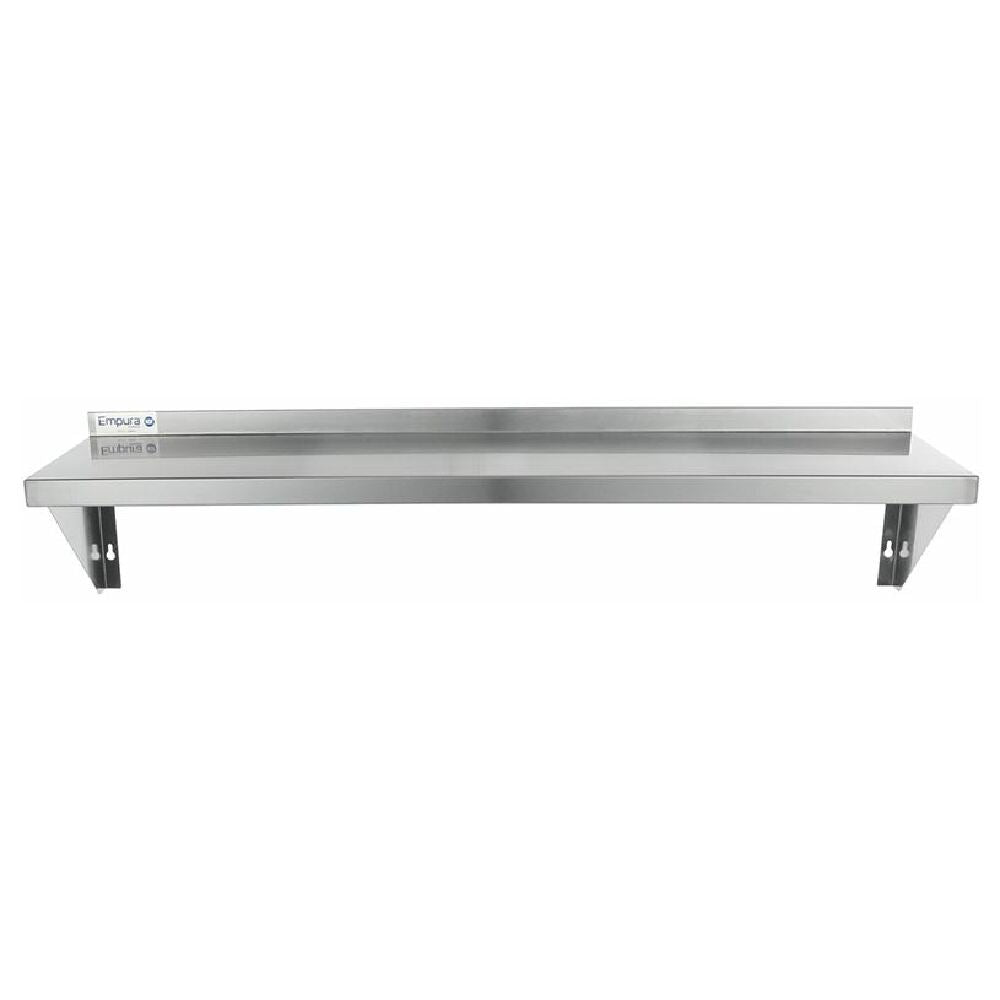 Empura Stainless 1248WS18G Standard Duty Empura Wall Mount Storage Shelf 12" X 48" 18GA 430S/S Shelf And Brackets