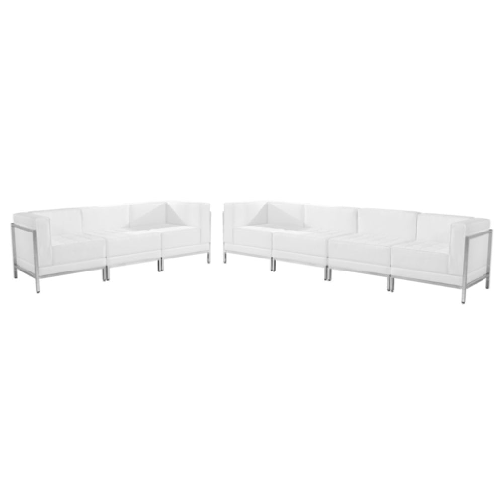 Flash Furniture ZB-IMAG-SET17-WH-GG Hercules Imagination Series Sofa Set Includes: (2) 28"W X 28-3/4"D X 27-1/4"H Middle Chairs