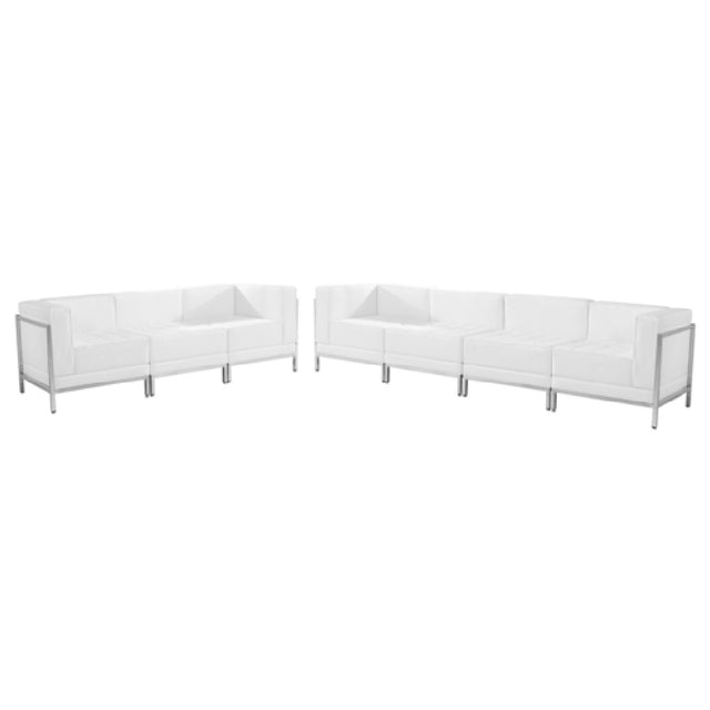 Flash Furniture ZB-IMAG-SET17-WH-GG Hercules Imagination Series Sofa Set Includes: (2) 28"W X 28-3/4"D X 27-1/4"H Middle Chairs