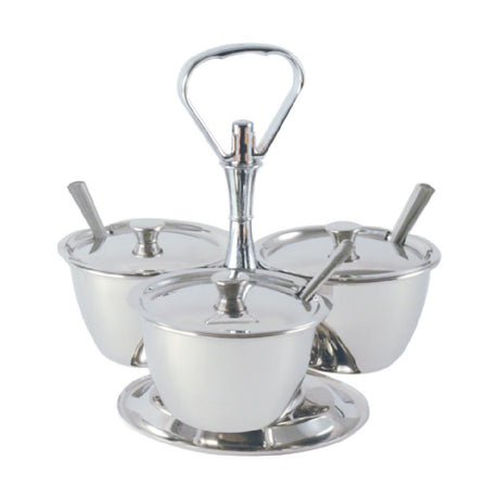 CAC China STSV-3 Tabletop Server Set 3-compartment Stainless Steel