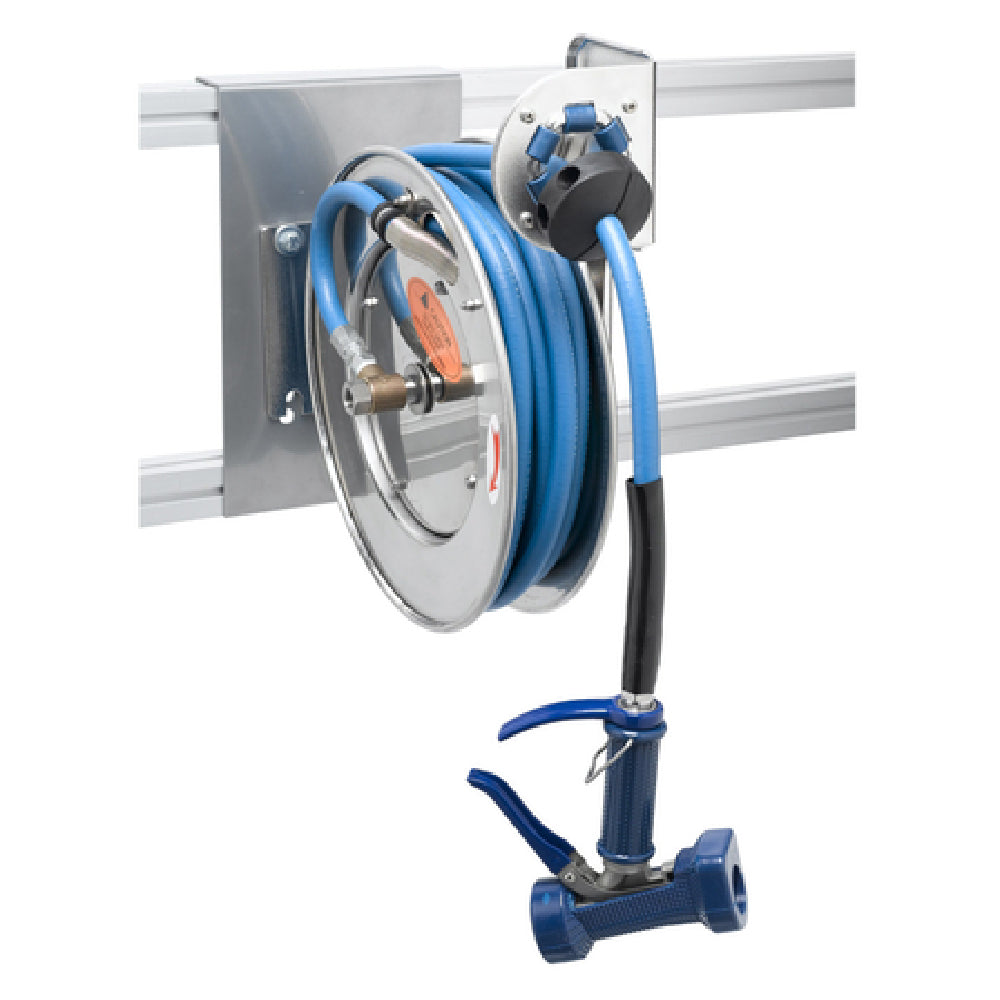 T&S Brass B-7132-05 Hose Reel Open 3/8" X 35' Hose With Stainless Steel Front Trigger Spray Valve