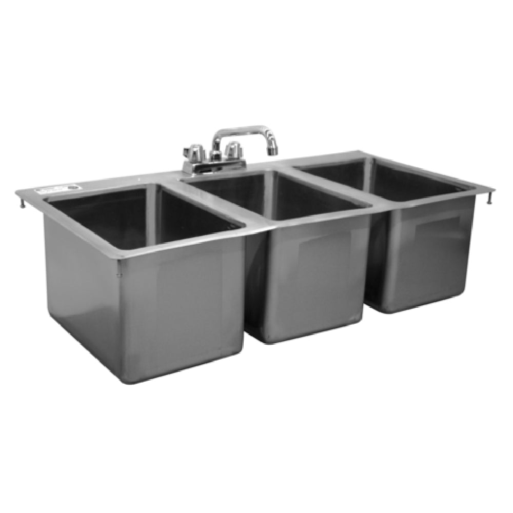 Serv-Ware DIS-3C1620-CWP-V - Serv-Ware - Sinks - 55" Drop-in Sink - 55" W X 25" D X 10" H