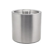 FOH RIB024BSS21_ 3qt Round Brushed Stainless Ice Bucket Silver Includes One RIB024BSS21-BTM 3qt Round Brushed Stainless Ice Bucket Base Silver