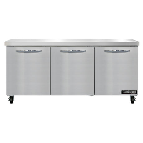 Continental Refrigerator SW72N Work Top Refrigerator 72"W 20.6 Cu Ft Capacity