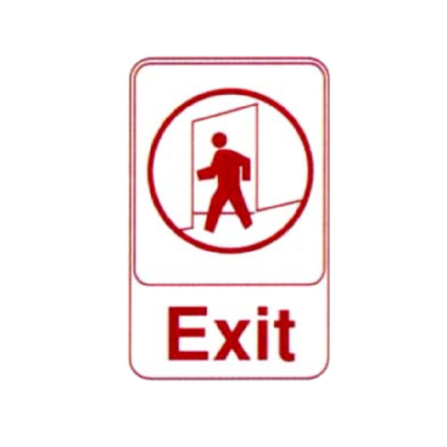 Vollrath 5609 Exit Sign 6" X 9" Red On White