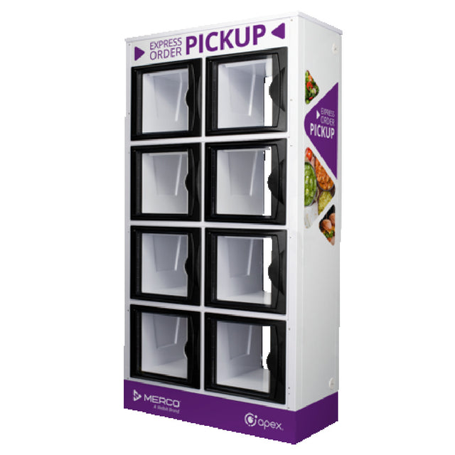 Merco 108FT OrderHQ™ Flow-Thru Floor Locker Ambient (8) 13.3"w X 11.3"h X 16.25"d Compartments. Each Compartment Is Equipped With A Camera Sensor And Customizable LED Lighting