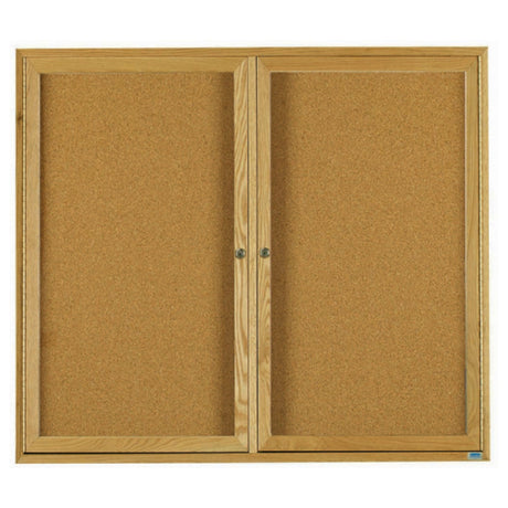 Aarco OBC4860R Red Oak Bulletin Board 60"W X 48"H Enclosed