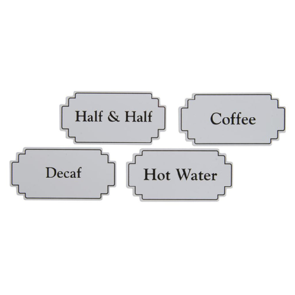 Hubert 16191 - Airpot Magnetic Sign Set, 4-piece, 3-5/8" X 1-13/16"H