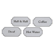 Hubert 16191 - Airpot Magnetic Sign Set, 4-piece, 3-5/8" X 1-13/16"H