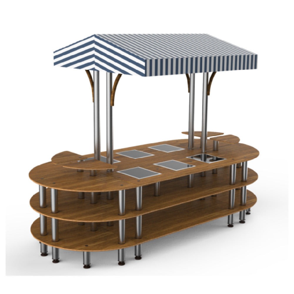 Steelite MGCMLD03BSWF - Round Warming Induction Market Station, 130.0" X 59.0" X 96.0"