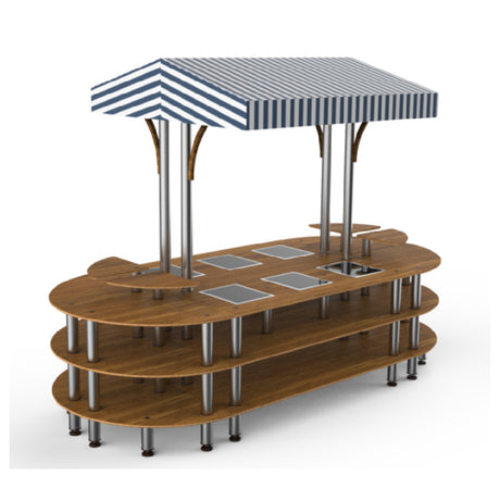 Steelite MGCMLD03BSWF - Round Warming Induction Market Station, 130.0" X 59.0" X 96.0"