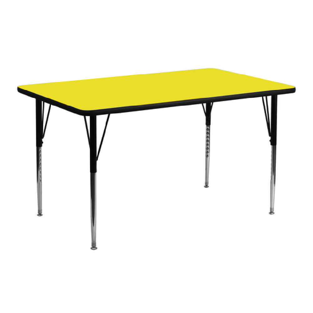 Flash Furniture XU-A2460-REC-YEL-H-A-GG Activity Table 60"W X 24"D X 21-1/4" To 30-1/4" Adjustable Height