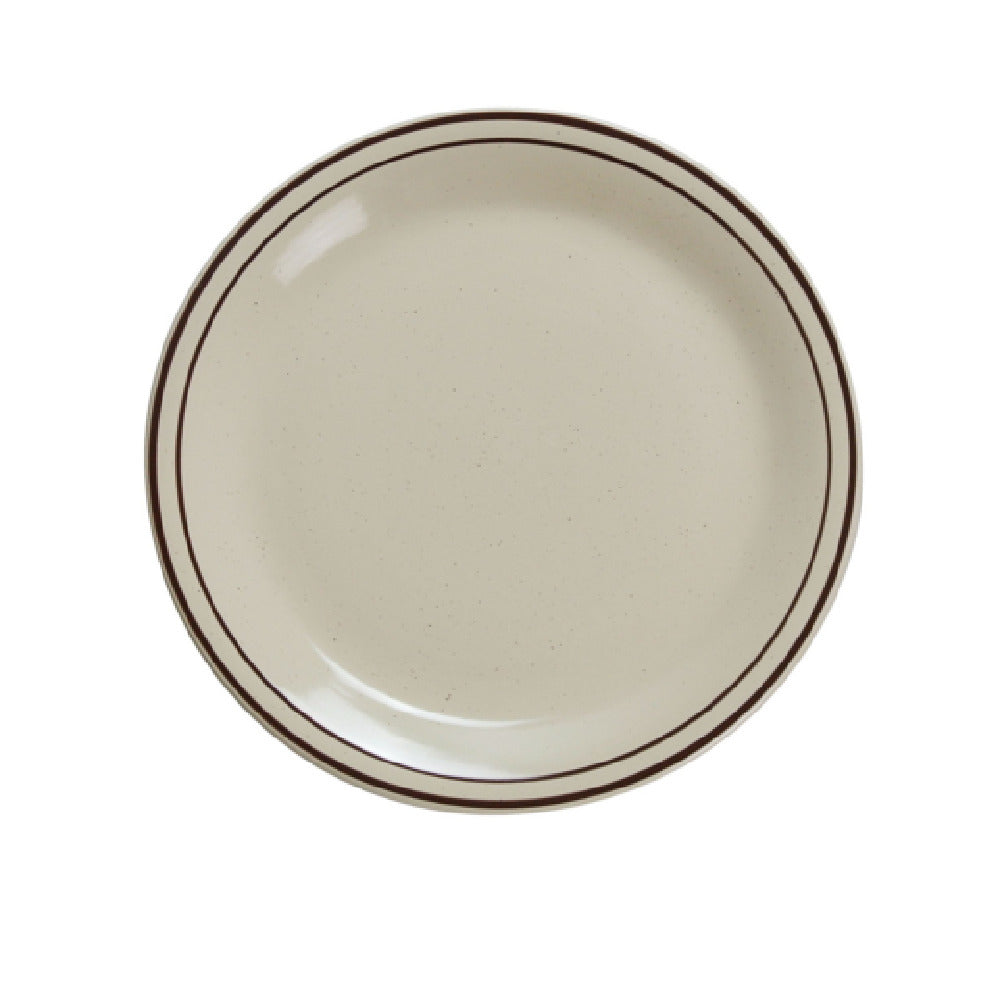 Yanco BR-7 Brown Speckled Plate 7-1/4" Dia. Round