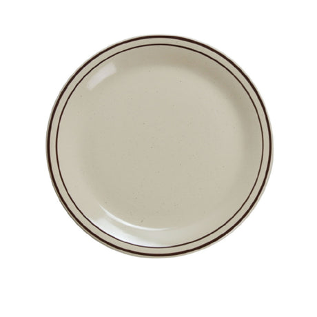 Yanco BR-7 Brown Speckled Plate 7-1/4" Dia. Round