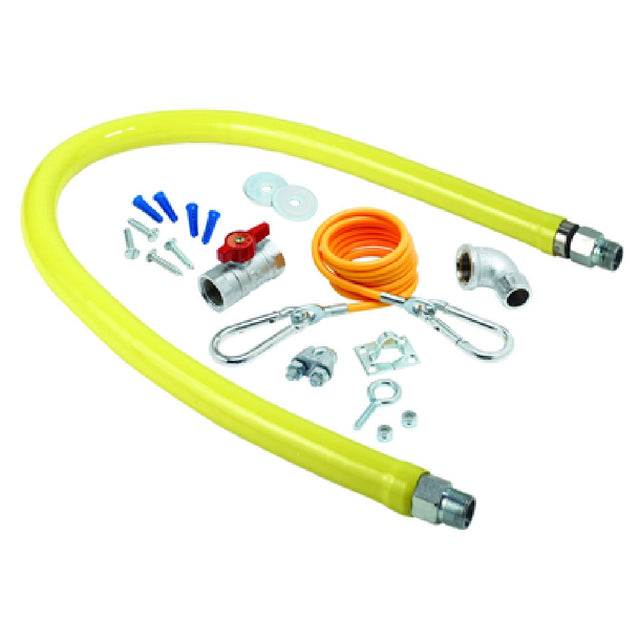 T&S Brass HG-2C-48K - Safe-T-Link Gas Connector Kit, 1/2" Connection, 48" Hose