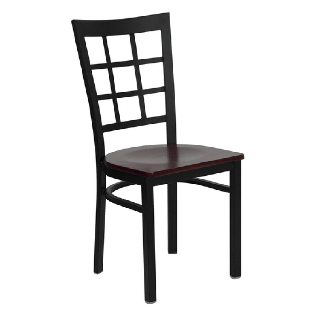 Flash Furniture XU-DG6Q3BWIN-MAHW-GG Hercules Series Restaurant Chair Metal Window Pane Back