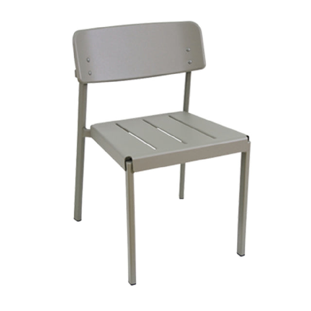 Emuamericas Llc 247 Shine Stacking Side Chair Outdoor/indoor Slat Seat And Solid Back